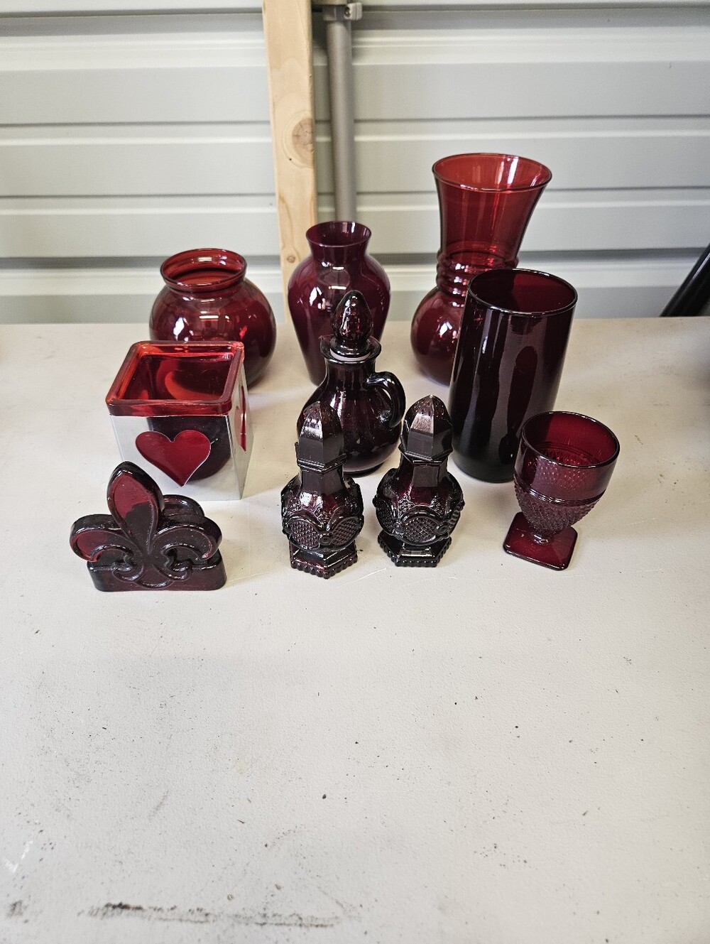 Deep Ruby Red Glass Home Accents Collection - Decorative Vases & Trinkets
